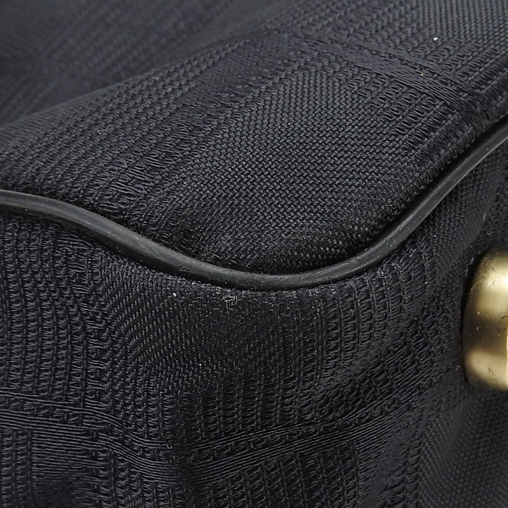 CHANEL Tote Bag Jacquard nylon black New travel line MM Women Used Authentic
