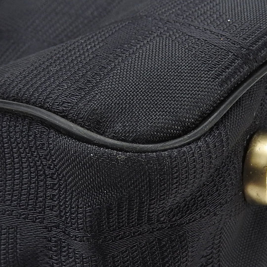 CHANEL Tote Bag Jacquard nylon black New travel line MM Women Used Authentic