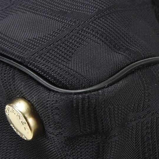 CHANEL Tote Bag Jacquard nylon black New travel line MM Women Used Authentic