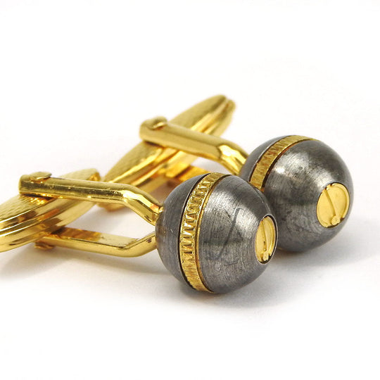 Dunhill cuffs Metal, Plastic gold mens Used Authentic