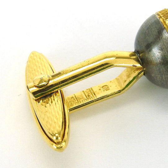 Dunhill cuffs Metal, Plastic gold mens Used Authentic