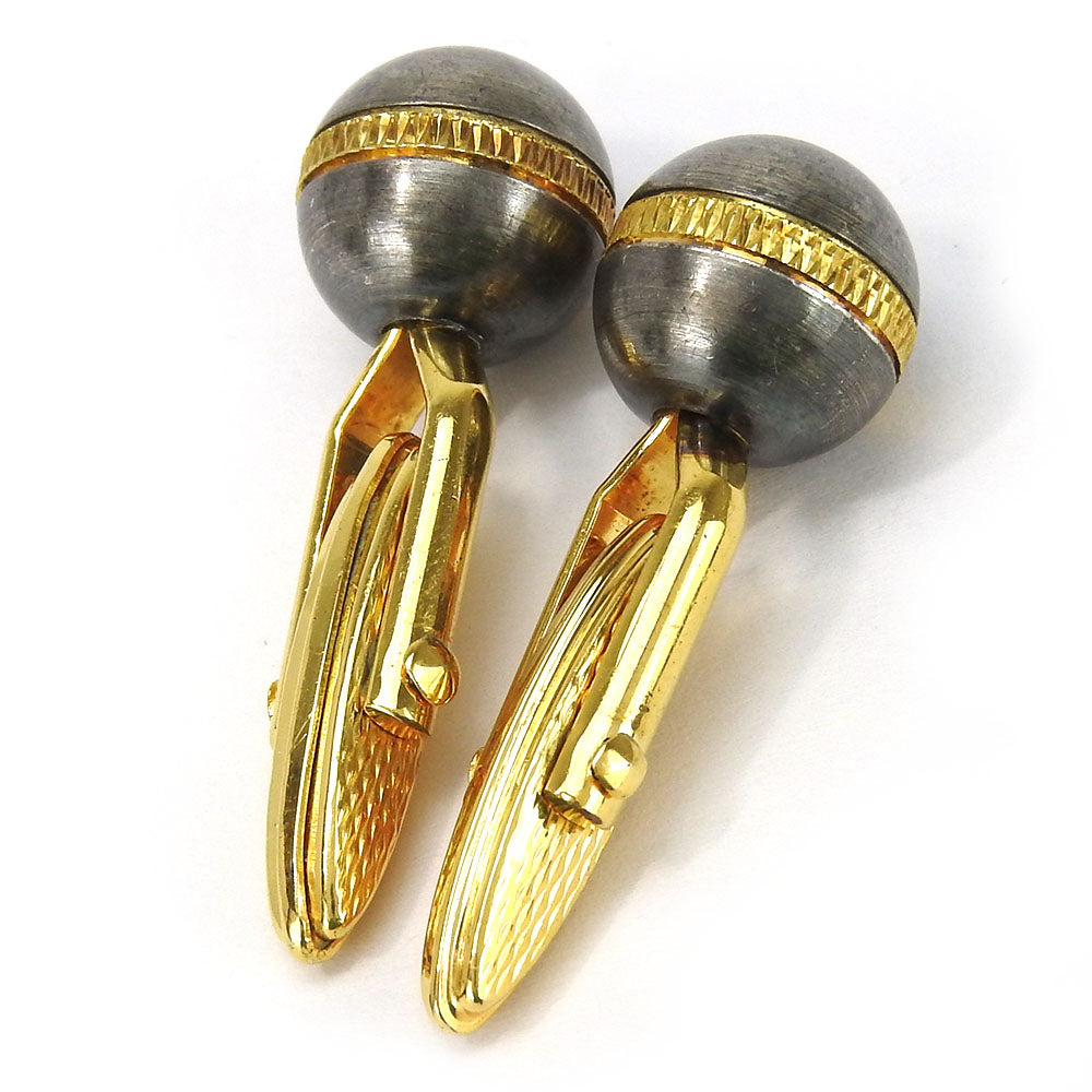 Dunhill cuffs Metal, Plastic gold mens Used Authentic