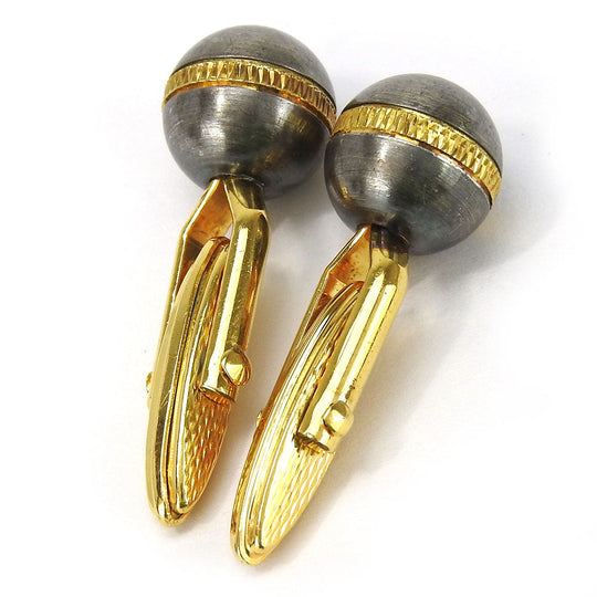 Dunhill cuffs Metal, Plastic gold mens Used Authentic