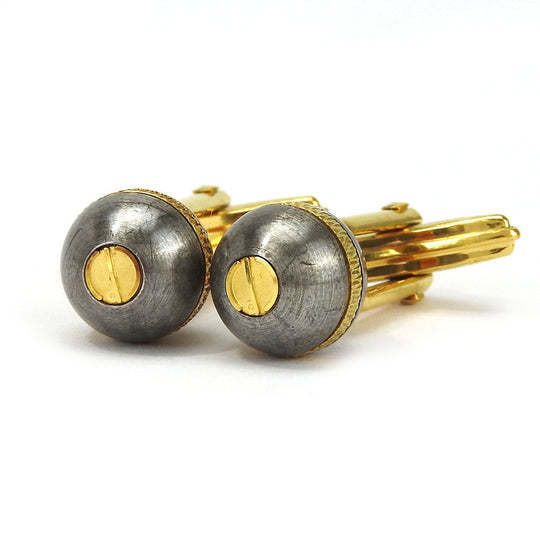 Dunhill cuffs Metal, Plastic gold mens Used Authentic