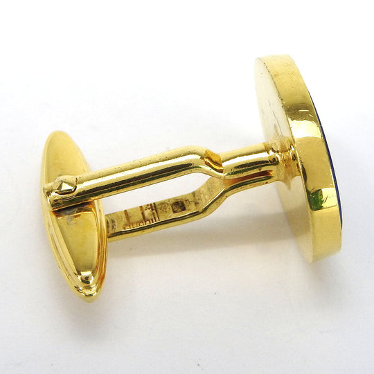 Dunhill cuffs Lapis Lazuli, Metal gold mens Used Authentic