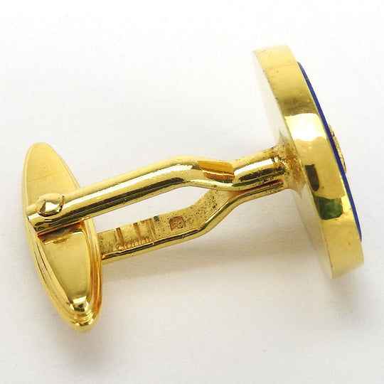 Dunhill cuffs Lapis Lazuli, Metal gold mens Used Authentic