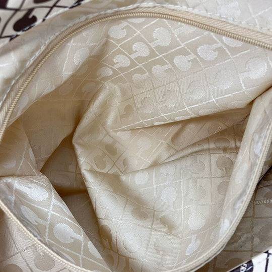 GHERARDINI Tote Bag Leather, Polyurethane white Women Used Authentic