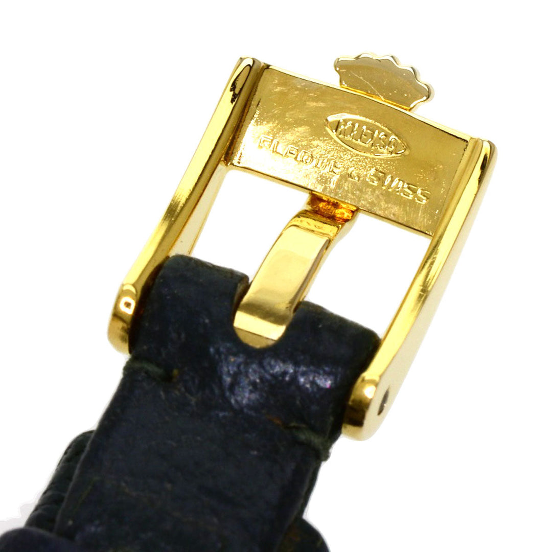 ROLEX Watches Hand Winding K18YG, leather gold Chameleon 9667 Precision Almond Antique Silver dial Women Used Authentic