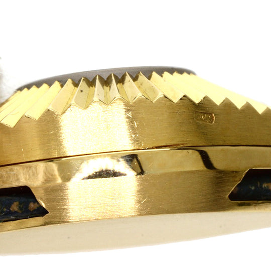 ROLEX Watches Hand Winding K18YG, leather gold Chameleon 9667 Precision Almond Antique Silver dial Women Used Authentic