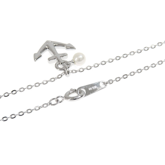 MIKIMOTO Necklace SV, Pearl Silver Anchor motif Anchor Pearl Pearl Women Used Authentic