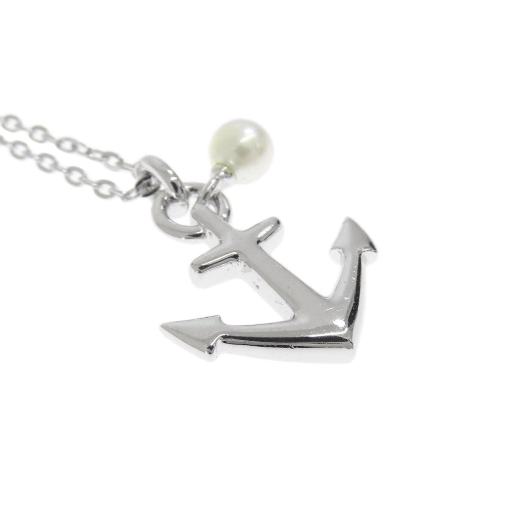 MIKIMOTO Necklace SV, Pearl Silver Anchor motif Anchor Pearl Pearl Women Used Authentic