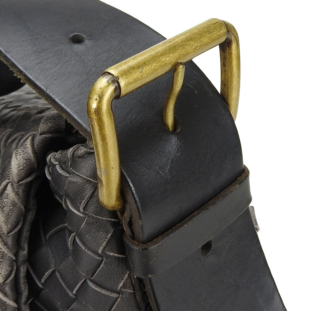 BOTTEGAVENETA Shoulder Bag 161314 leather gray INTRECCIATO unisex(Unisex) Used Authentic