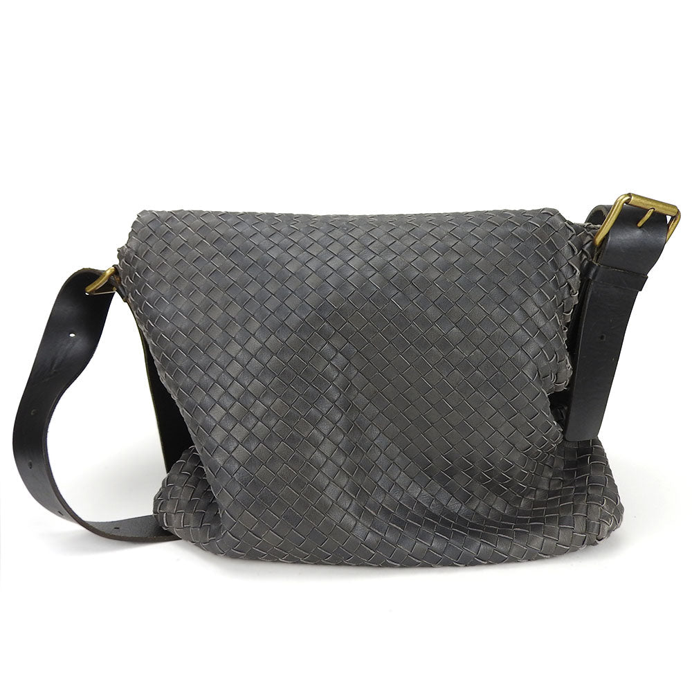 BOTTEGAVENETA Shoulder Bag 161314 leather gray INTRECCIATO unisex(Unisex) Used Authentic