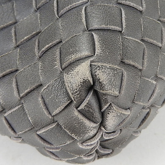 BOTTEGAVENETA Shoulder Bag 161314 leather gray INTRECCIATO unisex(Unisex) Used Authentic