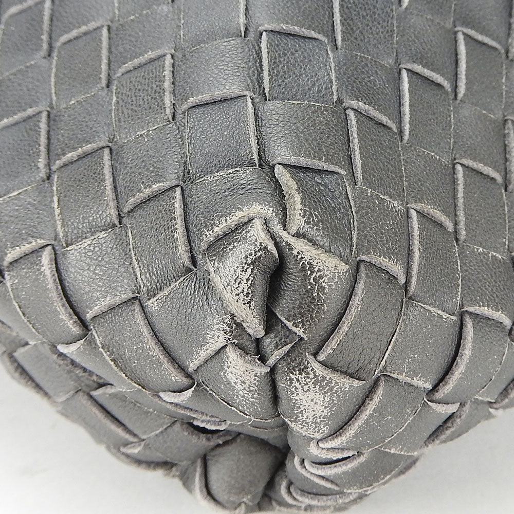 BOTTEGAVENETA Shoulder Bag 161314 leather gray INTRECCIATO unisex(Unisex) Used Authentic