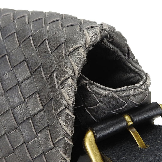 BOTTEGAVENETA Shoulder Bag 161314 leather gray INTRECCIATO unisex(Unisex) Used Authentic