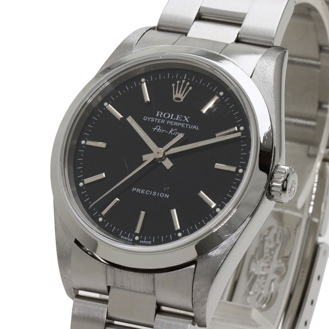 ROLEX Watches Mechanical Automatic 14000M Stainless Steel Silver Air king black dial