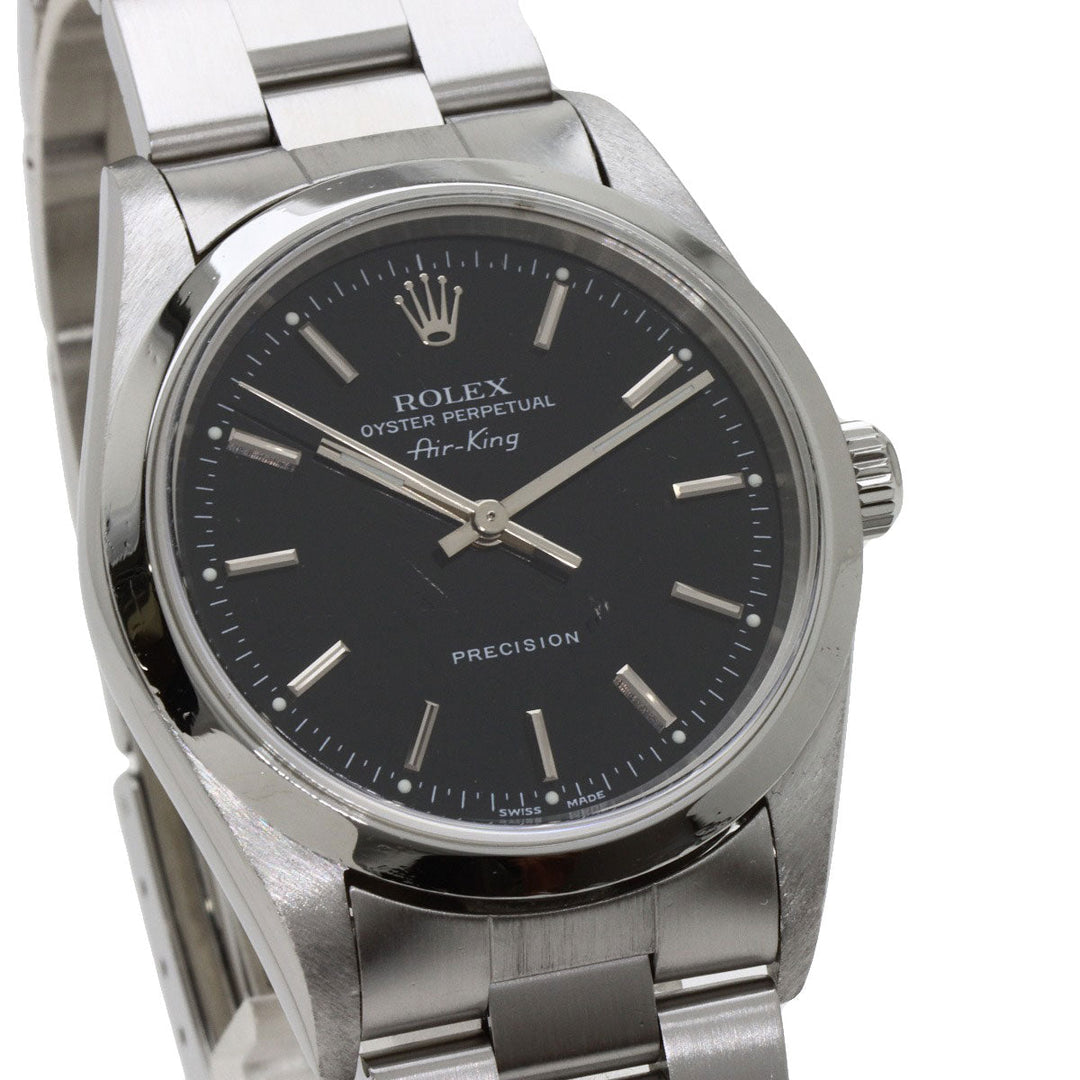 ROLEX Watches Mechanical Automatic 14000M Stainless Steel Silver Air king black dial