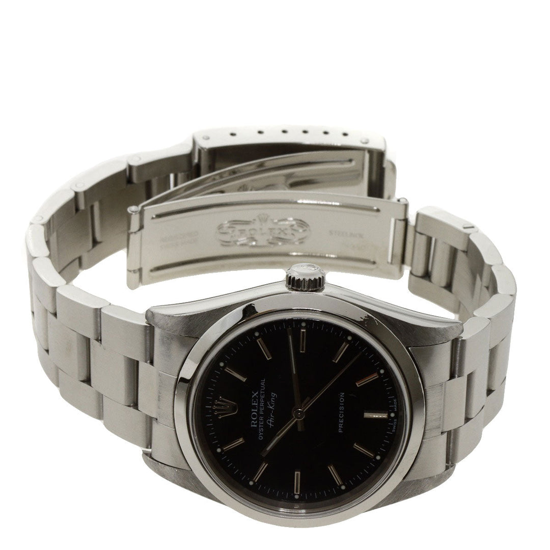 ROLEX Watches Mechanical Automatic 14000M Stainless Steel Silver Air king black dial