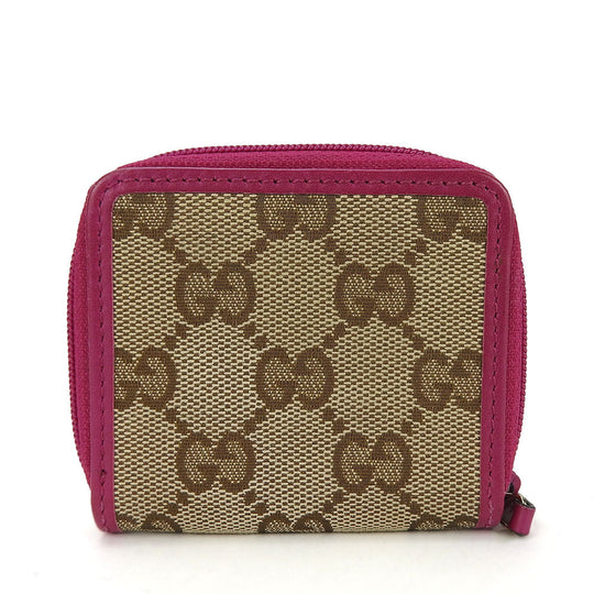 GUCCI Coin case 115255 GG canvas, leather beige Women Used Authentic