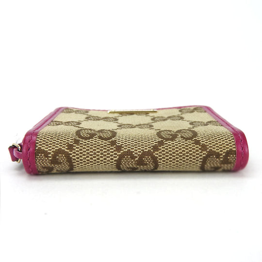 GUCCI Coin case 115255 GG canvas, leather beige Women Used Authentic