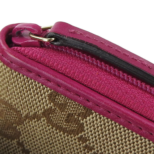 GUCCI Coin case 115255 GG canvas, leather beige Women Used Authentic