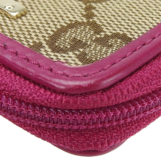 GUCCI Coin case 115255 GG canvas, leather beige Women Used Authentic