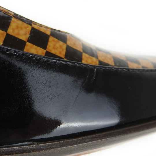 LOUIS VUITTON pumps enamel Brown Women 34 1/2 Used Authentic