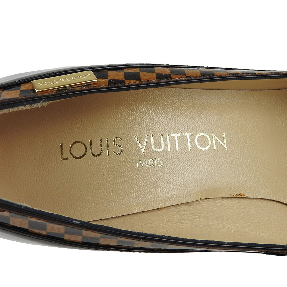 LOUIS VUITTON pumps enamel Brown Women 34 1/2 Used Authentic