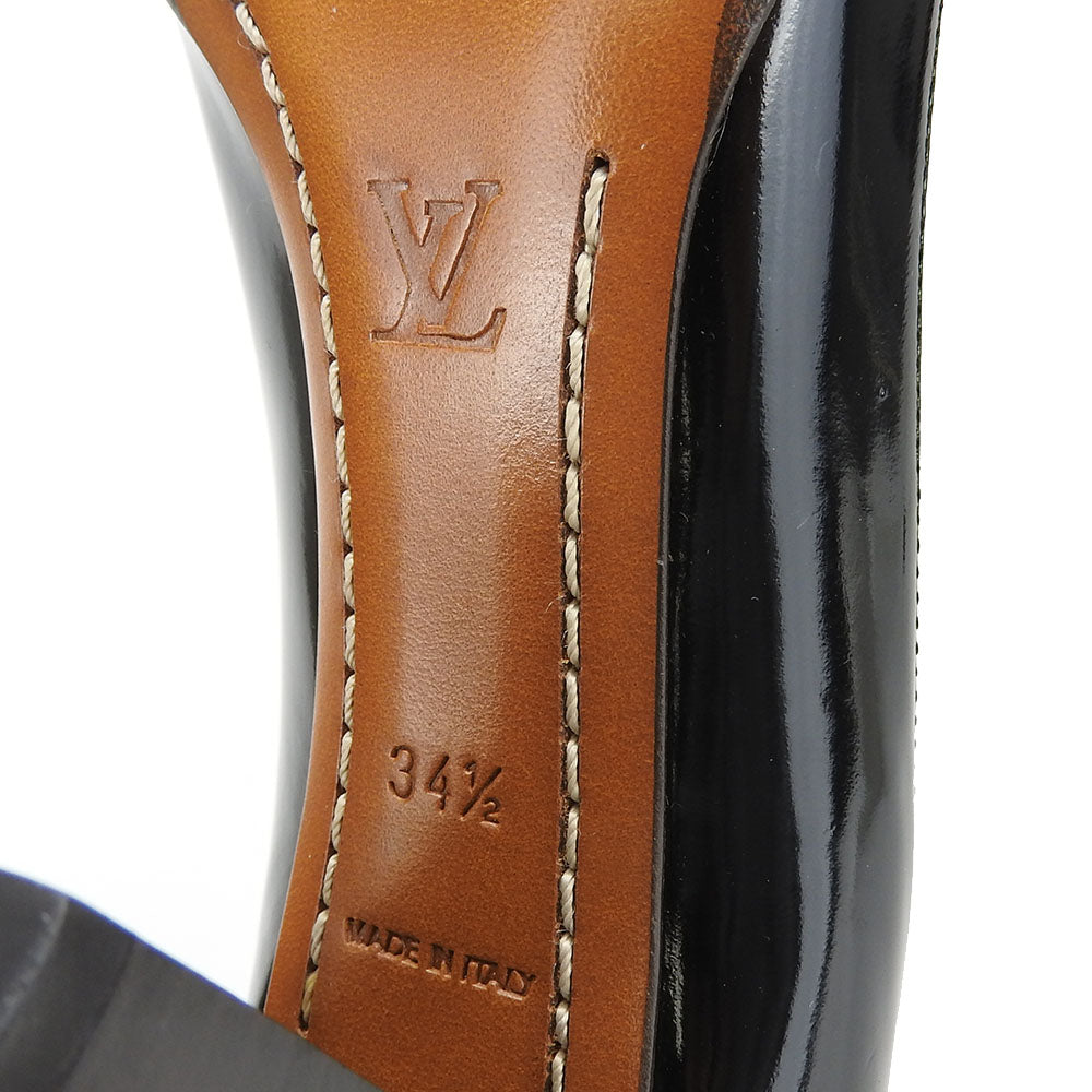 LOUIS VUITTON pumps enamel Brown Women 34 1/2 Used Authentic