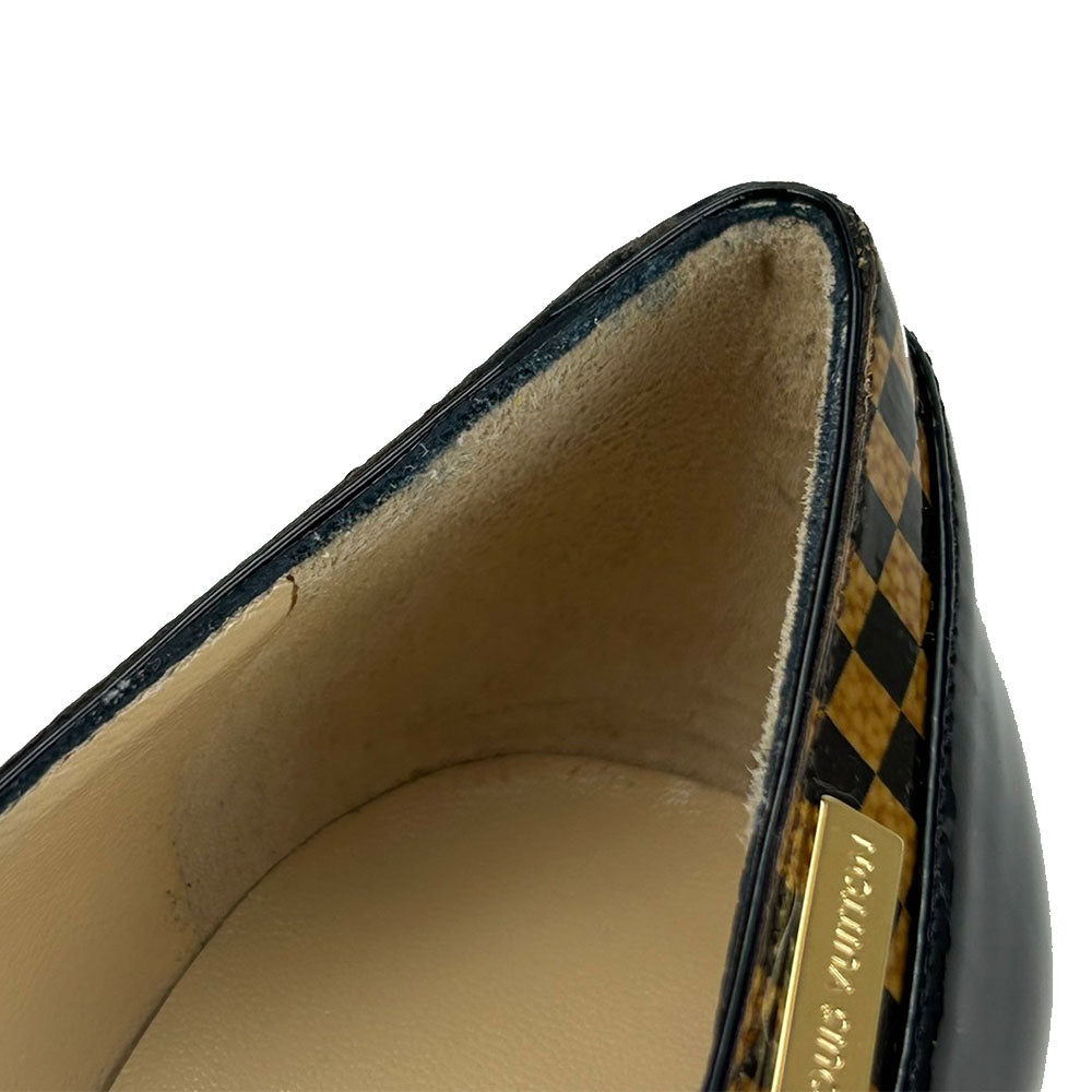 LOUIS VUITTON pumps enamel Brown Women 34 1/2 Used Authentic