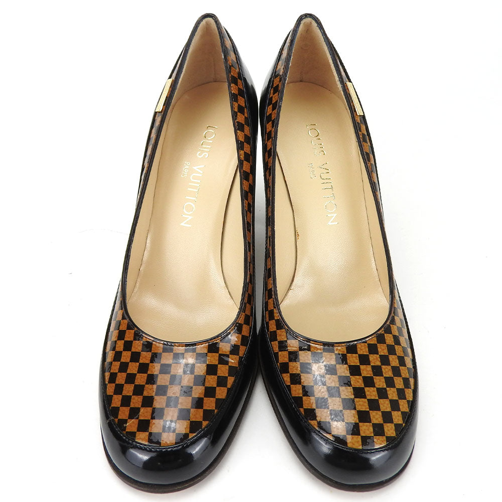 LOUIS VUITTON pumps enamel Brown Women 34 1/2 Used Authentic
