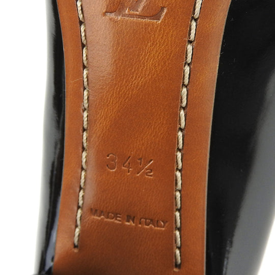 LOUIS VUITTON pumps enamel Brown Women 34 1/2 Used Authentic