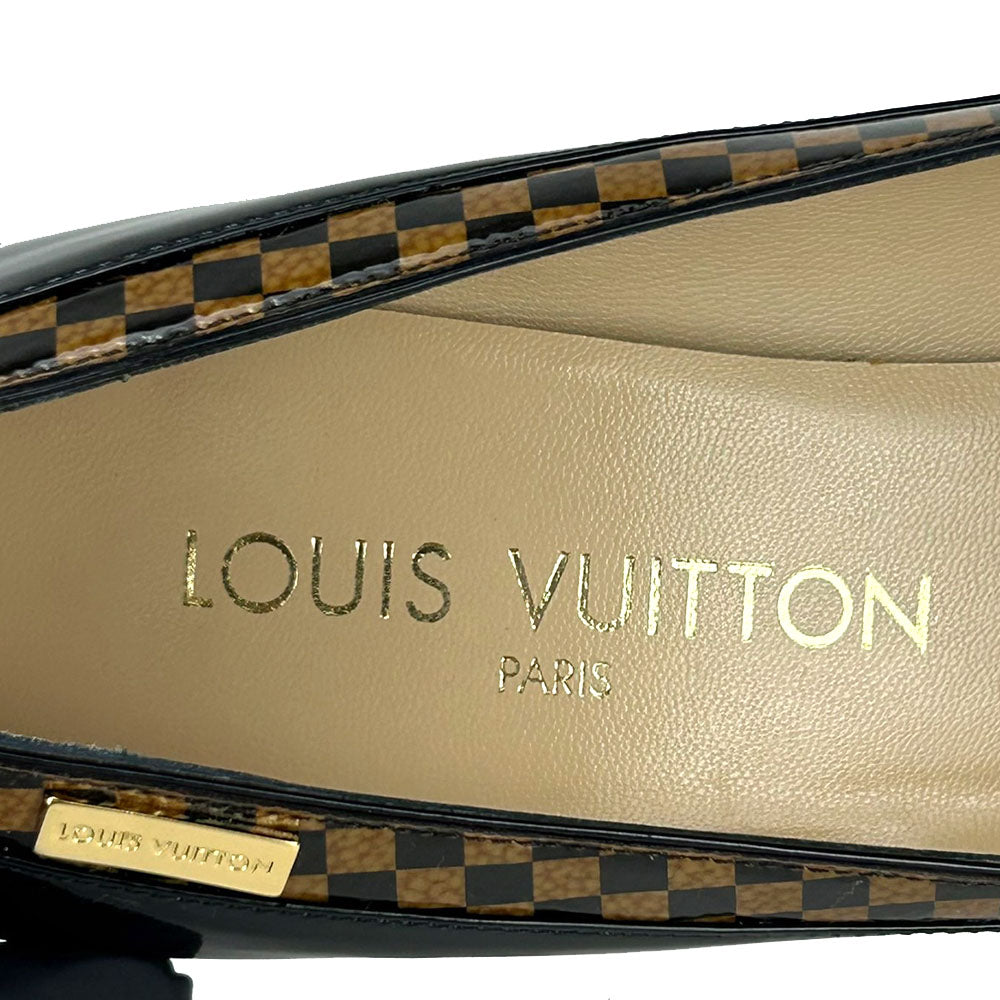 LOUIS VUITTON pumps enamel Brown Women 34 1/2 Used Authentic