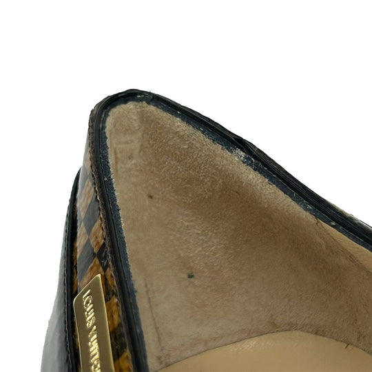 LOUIS VUITTON pumps enamel Brown Women 34 1/2 Used Authentic