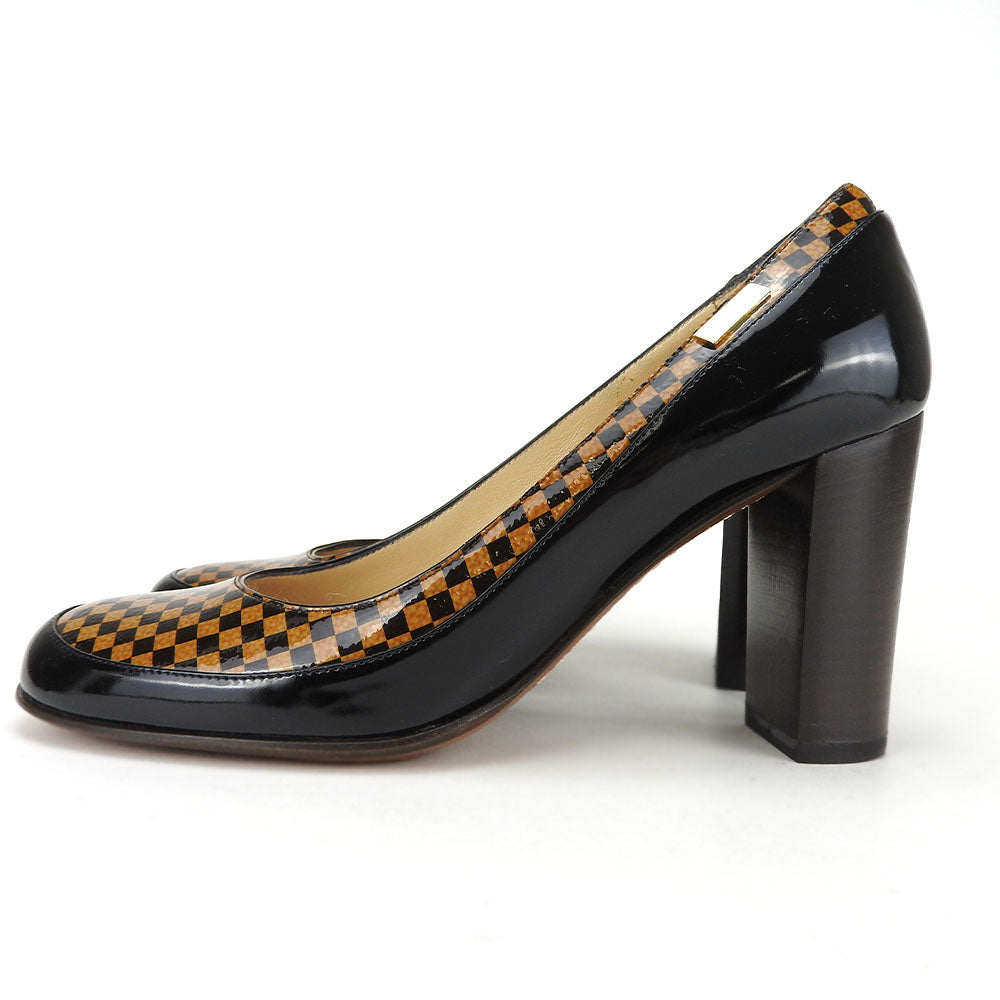 LOUIS VUITTON pumps enamel Brown Women 34 1/2 Used Authentic