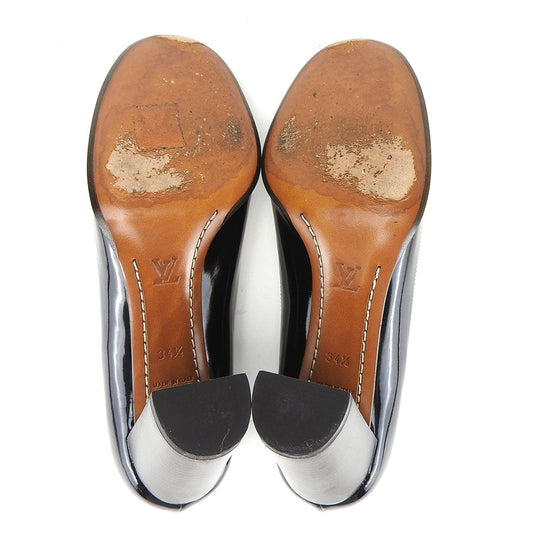 LOUIS VUITTON pumps enamel Brown Women 34 1/2 Used Authentic