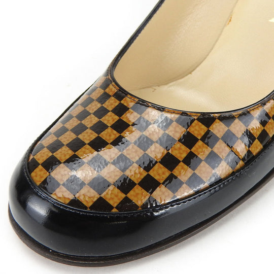 LOUIS VUITTON pumps enamel Brown Women 34 1/2 Used Authentic