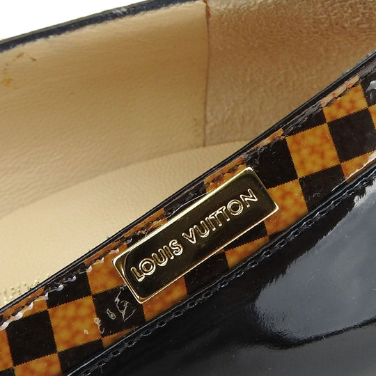 LOUIS VUITTON pumps enamel Brown Women 34 1/2 Used Authentic