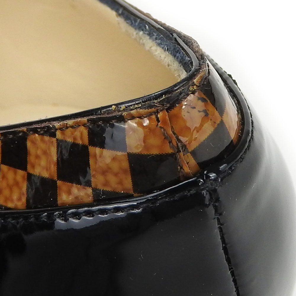 LOUIS VUITTON pumps enamel Brown Women 34 1/2 Used Authentic