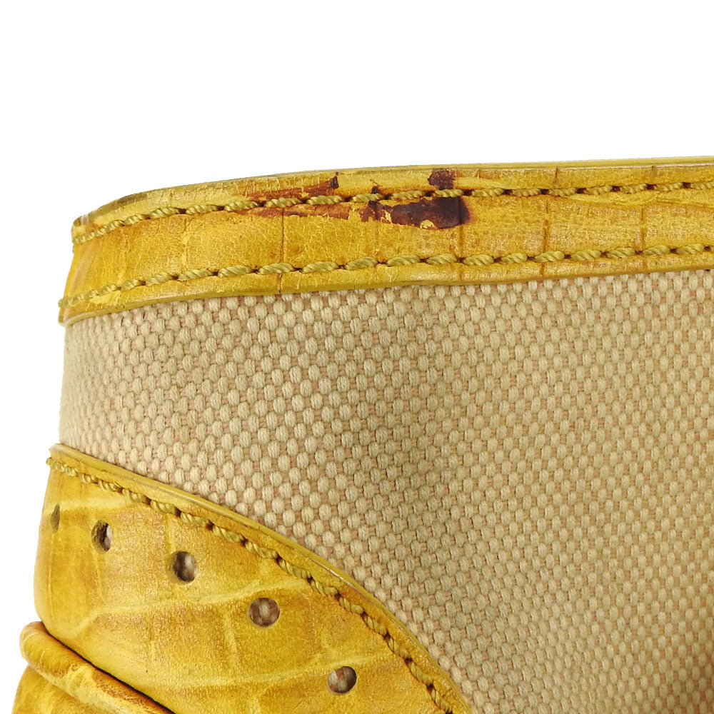 CELINE Handbag Canvas, Leather yellow Boogie bag Women Used Authentic