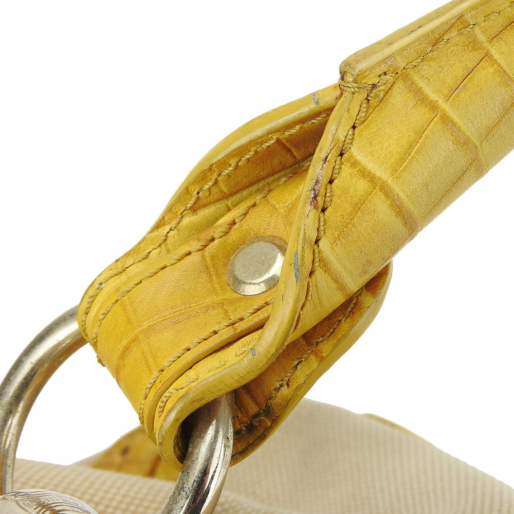 CELINE Handbag Canvas, Leather yellow Boogie bag Women Used Authentic