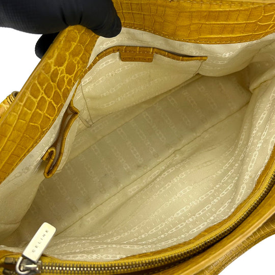 CELINE Handbag Canvas, Leather yellow Boogie bag Women Used Authentic