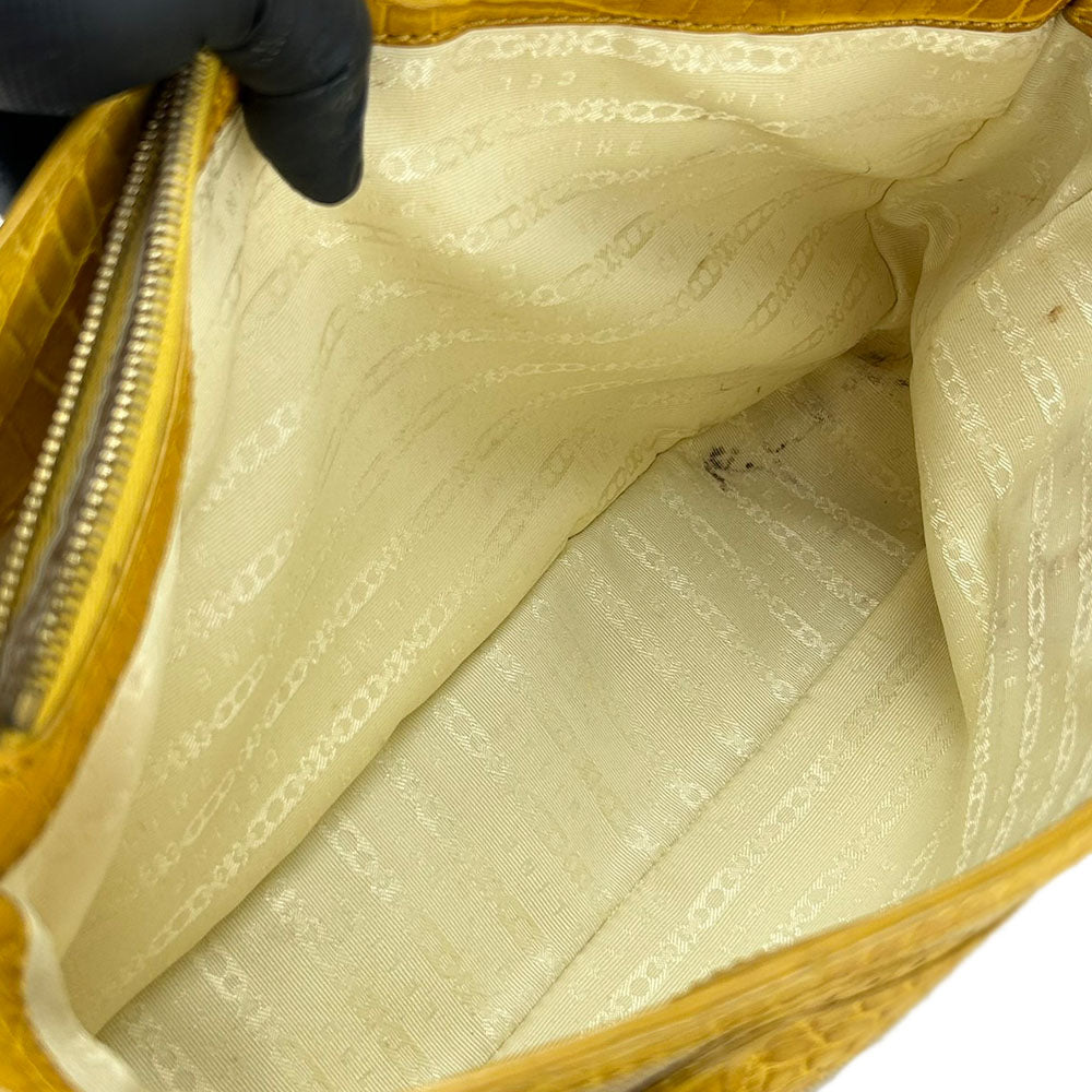 CELINE Handbag Canvas, Leather yellow Boogie bag Women Used Authentic