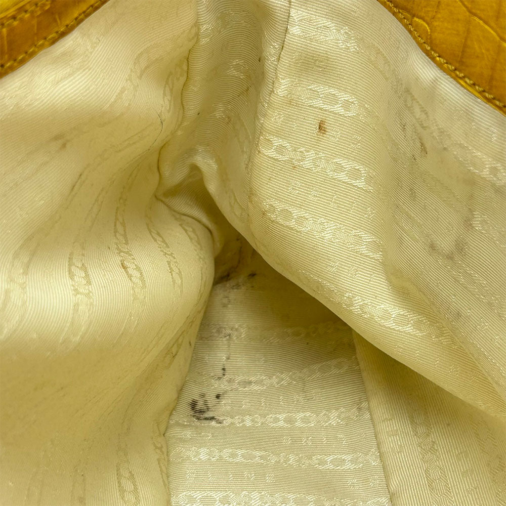 CELINE Handbag Canvas, Leather yellow Boogie bag Women Used Authentic