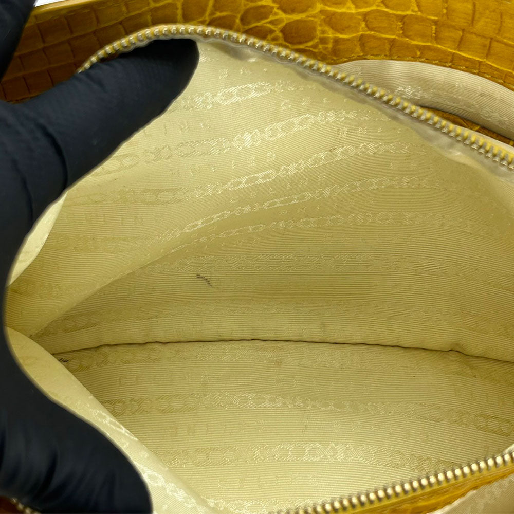 CELINE Handbag Canvas, Leather yellow Boogie bag Women Used Authentic