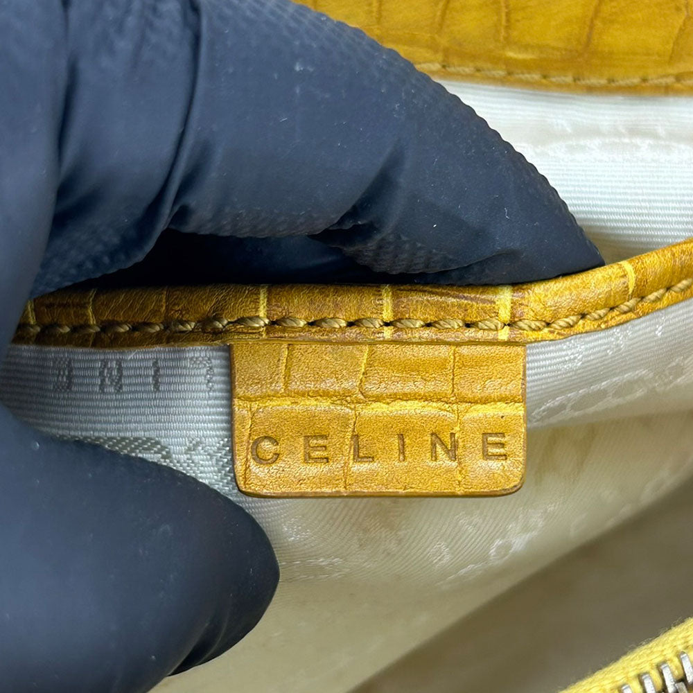 CELINE Handbag Canvas, Leather yellow Boogie bag Women Used Authentic