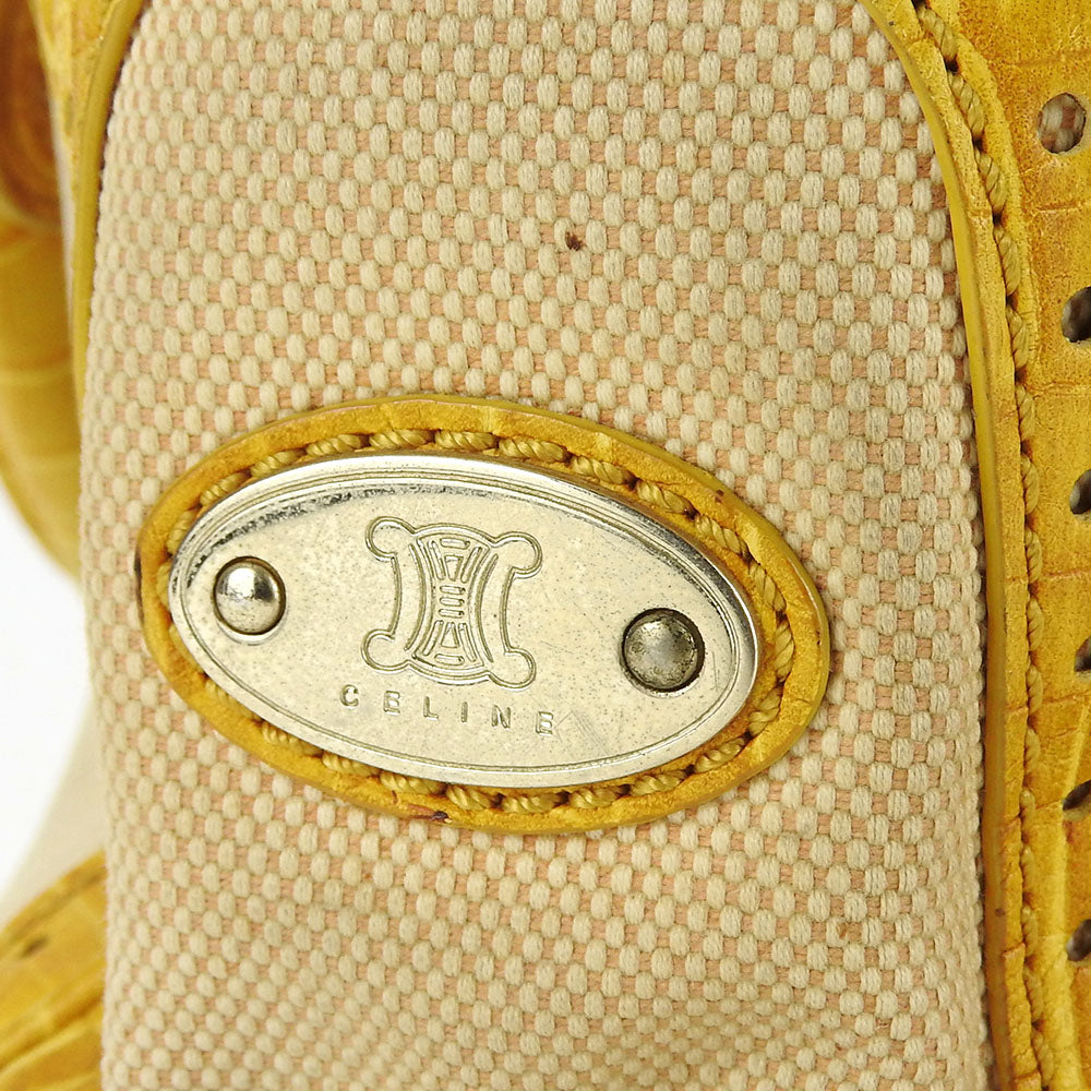 CELINE Handbag Canvas, Leather yellow Boogie bag Women Used Authentic