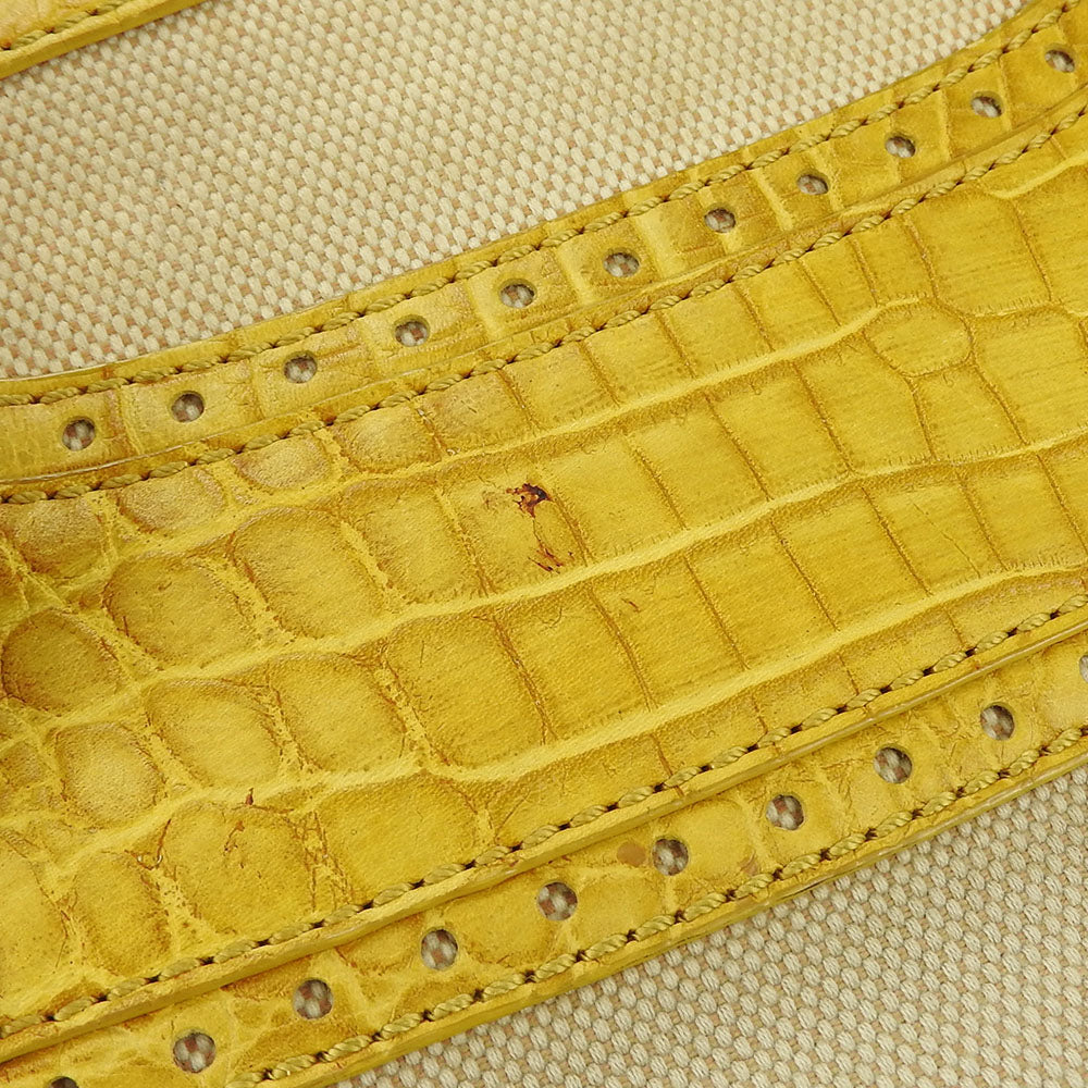 CELINE Handbag Canvas, Leather yellow Boogie bag Women Used Authentic