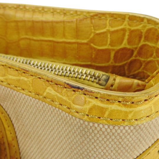 CELINE Handbag Canvas, Leather yellow Boogie bag Women Used Authentic